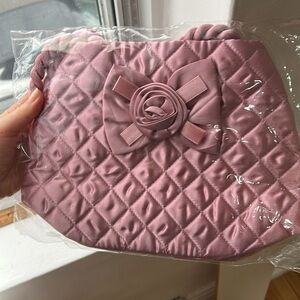 Pink quilted mini bag clutch new in bag